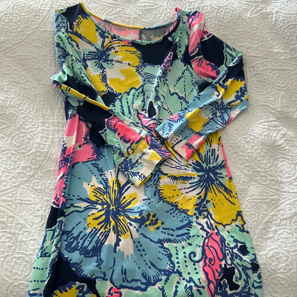 Lilly Pulitzer Womens tshirt dress, floral, XS